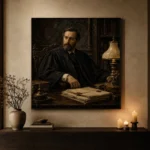 Lamplit Advocate Classical Portrait Wall Art Canvas Print - Image 6