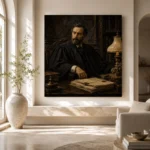 Lamplit Advocate Classical Portrait Wall Art Canvas Print - Image 8