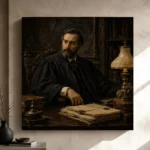Lamplit Advocate Classical Portrait Wall Art Canvas Print - Image 9
