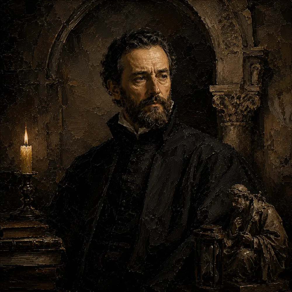 Candlelit Gothic Scholar Classical Portrait Wall Art Canvas Print