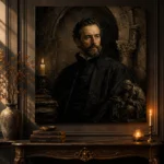 Candlelit Gothic Scholar Classical Portrait Wall Art Canvas Print - Image 2