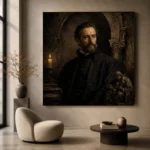 Candlelit Gothic Scholar Classical Portrait Wall Art Canvas Print - Image 5