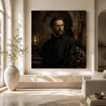 Candlelit Gothic Scholar Classical Portrait Wall Art Canvas Print - Image 8
