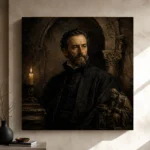 Candlelit Gothic Scholar Classical Portrait Wall Art Canvas Print - Image 9