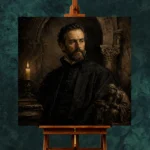 Candlelit Gothic Scholar Classical Portrait Wall Art Canvas Print - Image 11
