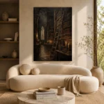 Candlelit Library Dark Academia Wall Art Canvas Print - Image 9