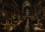 Grand Reading Hall Dark Academia Wall Art Canvas Print
