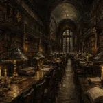 Grand Reading Hall Dark Academia Wall Art Canvas Print