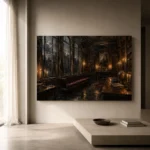 Arched Window Library Dark Academia Wall Art Canvas Print - Image 10