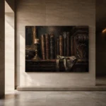 Antique Books Still Life Dark Academia Wall Art Canvas Print - Image 6