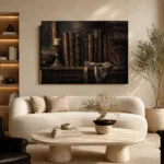 Antique Books Still Life Dark Academia Wall Art Canvas Print - Image 7