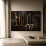Antique Books Still Life Dark Academia Wall Art Canvas Print - Image 10