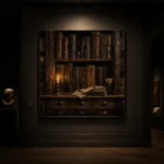 Candlelit Bookshelf Dark Academia Wall Art Canvas Print - Image 7