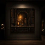 Candlelit Alcove Library Dark Academia Wall Art Canvas Print - Image 7