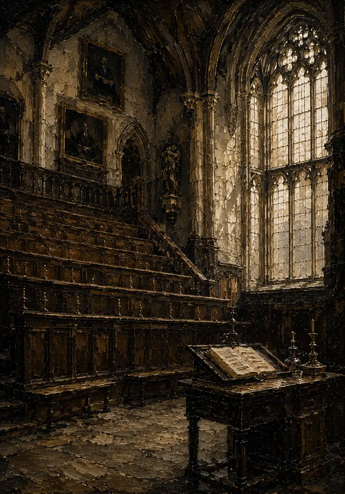 Gothic University Study Hall Dark Academia Wall Art Canvas Print