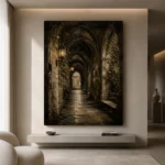Ivy Covered Cloister Dark Academia Wall Art Canvas Print - Image 4