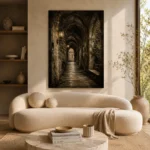 Ivy Covered Cloister Dark Academia Wall Art Canvas Print - Image 9