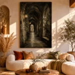 Ivy Covered Cloister Dark Academia Wall Art Canvas Print - Image 11