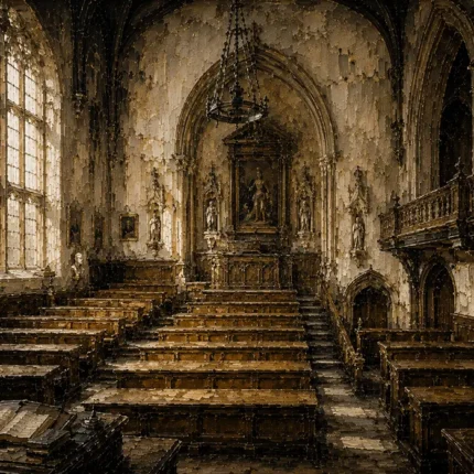 Old University Lecture Hall Dark Academia Wall Art Canvas Print