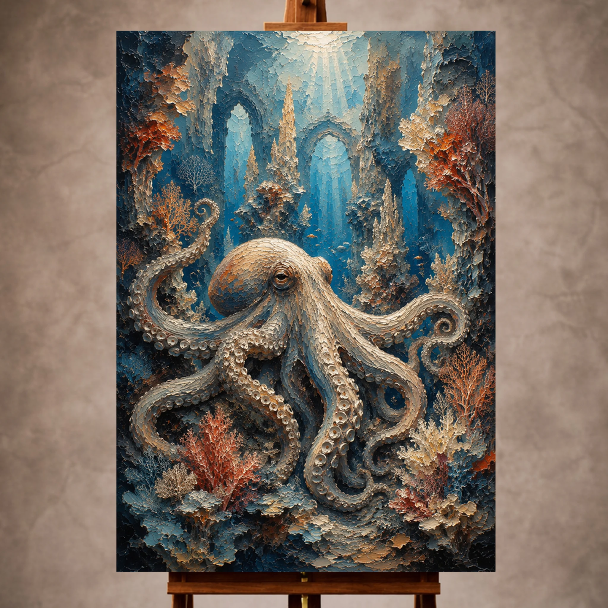 Premium Wall Art Dikey Html Edition – UNWATR007 Image 1 Majestic Coral Cathedral Underwater Wall Art Canvas Print - Image 1
