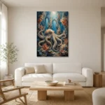 Majestic Coral Cathedral Underwater Wall Art Canvas Print styled in a refined neutral interior