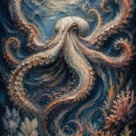 Midnight Octopus Dance Underwater Wall Art Canvas Print