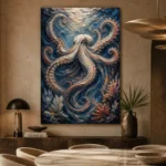 Midnight Octopus Dance Underwater Wall Art Canvas Print - Image 5