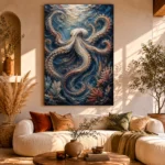 Midnight Octopus Dance Underwater Wall Art Canvas Print - Image 8