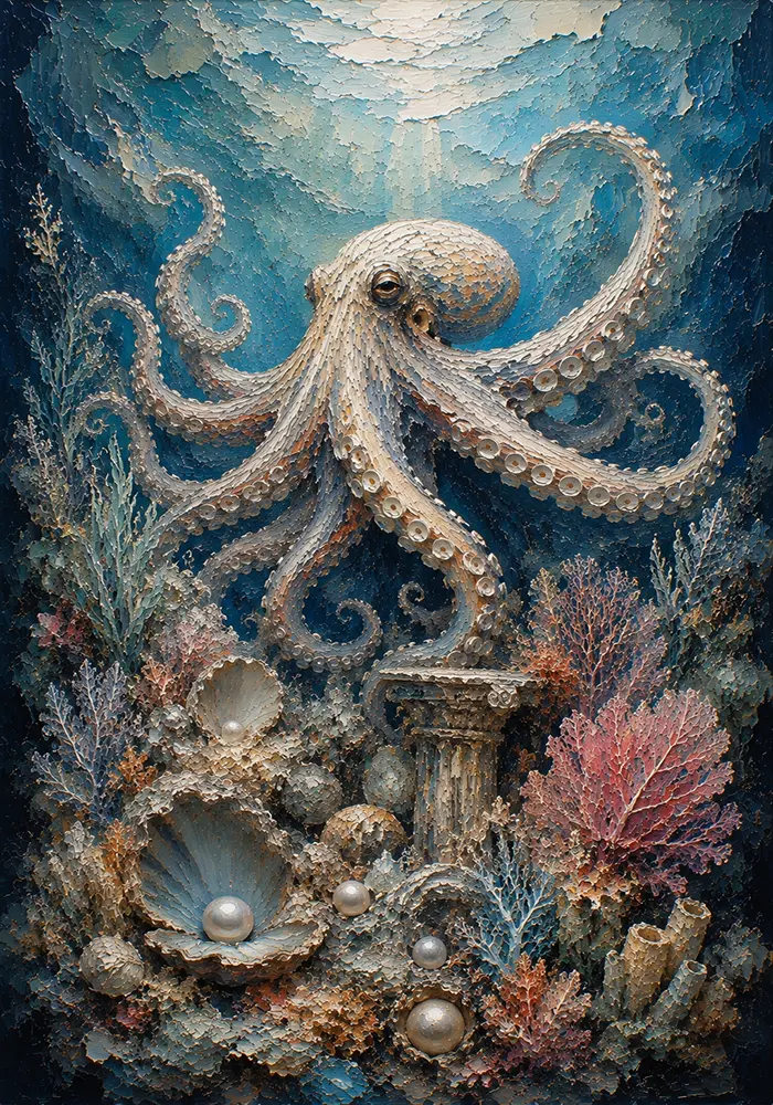 Graceful Pearl Reef Underwater Wall Art Canvas Print
