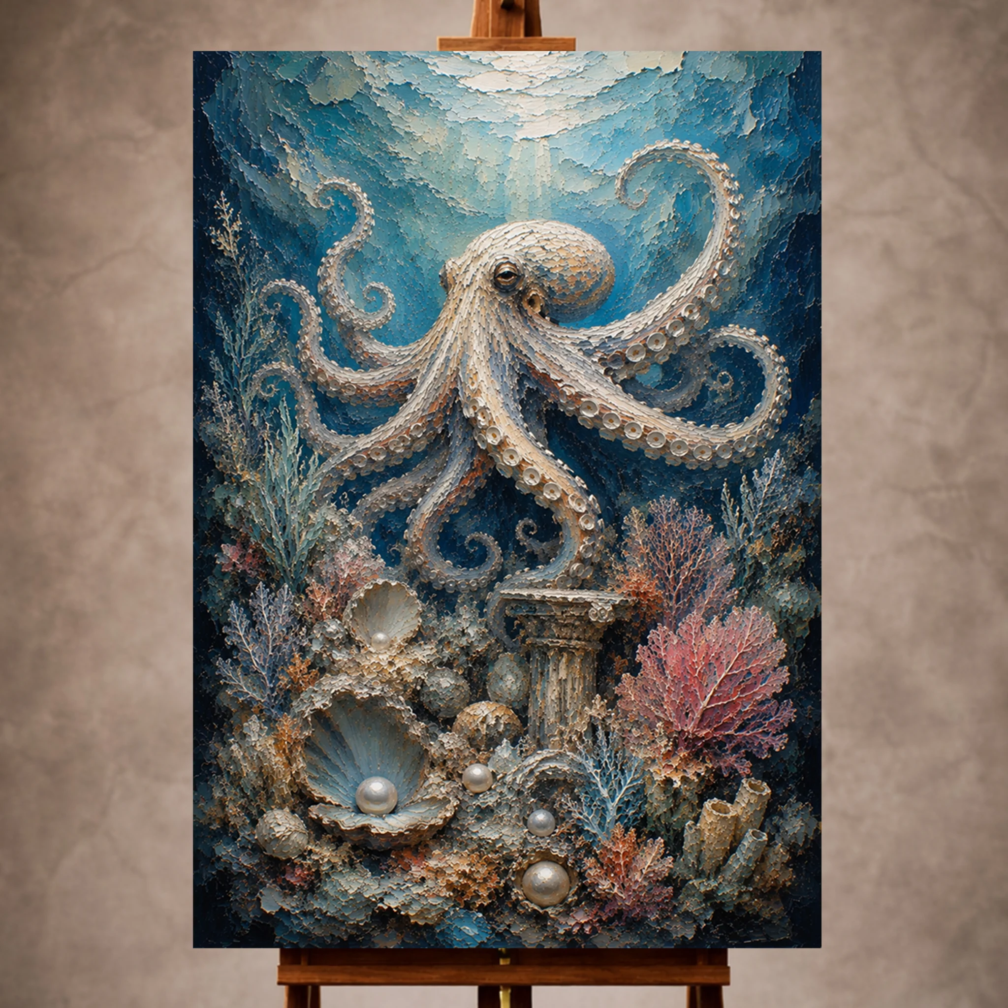 Premium Wall Art Dikey Html Edition – UNWATR009 Image 1 Graceful Pearl Reef Underwater Wall Art Canvas Print - Image 1