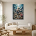 Graceful Pearl Reef Underwater Wall Art Canvas Print styled in a refined neutral interior