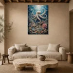 Graceful Pearl Reef Underwater Wall Art Canvas Print presented in a sophisticated home setting