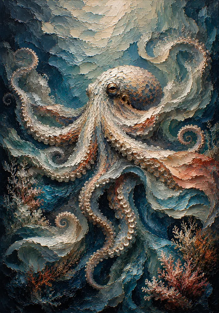 Elegant Ocean Currents Underwater Wall Art Canvas Print