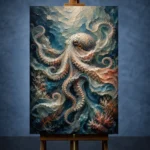 Elegant Ocean Currents Underwater Wall Art Canvas Print - Image 2