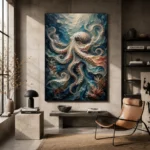 Elegant Ocean Currents Underwater Wall Art Canvas Print - Image 3