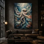 Elegant Ocean Currents Underwater Wall Art Canvas Print - Image 4