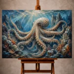 Expansive Octopus Seascape Underwater Wall Art Canvas Print