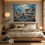 Expansive Octopus Seascape Underwater Wall Art Canvas Print - Image 8