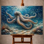 Tranquil Octopus Seafloor Underwater Wall Art Canvas Print
