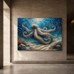 Tranquil Octopus Seafloor Underwater Wall Art Canvas Print - Image 5