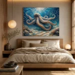 Tranquil Octopus Seafloor Underwater Wall Art Canvas Print - Image 8