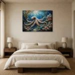 Panoramic Kelp Forest Underwater Wall Art Canvas Print showcased in an elegant minimalist interior