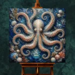 Radiant Octopus Underwater Wall Art Canvas Print - Image 2