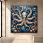 Radiant Octopus Underwater Wall Art Canvas Print - Image 3