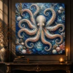 Radiant Octopus Underwater Wall Art Canvas Print - Image 4