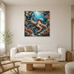 Secluded Grotto Underwater Wall Art Canvas Print styled in a refined neutral interior