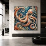 Spiral Octopus Underwater Wall Art Canvas Print - Image 5