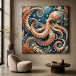 Spiral Octopus Underwater Wall Art Canvas Print - Image 6