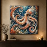 Spiral Octopus Underwater Wall Art Canvas Print - Image 7
