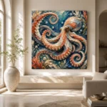 Spiral Octopus Underwater Wall Art Canvas Print - Image 8